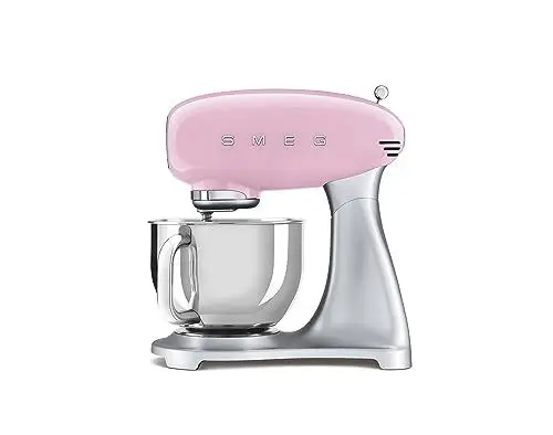 Produktbild: Smeg, SMF02PKEU Küchenmaschine, 10 Geschwindigkeitsstufen, Planetenrührwerk, Sicherheitsabschaltung, 2 Rührbesen, Kugelgriff aus Edelstahl, 800 W, Rose