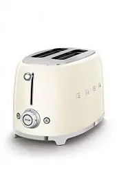 Produktbild: Smeg, 2x2 TSF01CREU -Toaster, 2 Schlitze für 2 Scheiben, 6 Vergoldungsniveaus, Heizfunktion, Abtau- und Bagel- Funktion, Sammelschublade, 950W, Creme