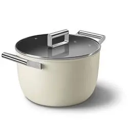 Produktbild: Smeg CKFC2611CRM Kasserolle 26 cm mit Deckel creme, Cremefarben