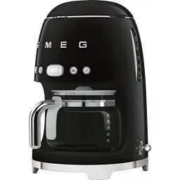 Produktbild: Smeg, DCF02BLEU, Filter-Kaffeemaschine, Aroma und Autostart-Funktion, Glaskaraffe bis 12 Tassen, 2 Intensitätsniveaus, Warmhaltefunktion, 1050W, Schwarz