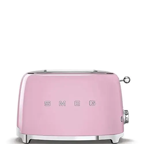 Produktbild: Smeg, 2x2 TSF01PKEU -Toaster, 2 Schlitze für 2 Scheiben, 6 Vergoldungsniveaus, Heizfunktion, Abtau- und Bagel- Funktion, Sammelschublade, 950W, Pink