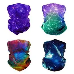 Produktbild: SMEHCF 4 Multifunktionstuch Gesichtsmaske Motorradmaske Sportmaske Sturmmaske Maske Halsmanschette Schal Bandana für Damen Herren Galaxis Star Milchstraße Universum Weltraum Meteor Konstellation