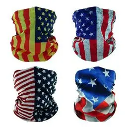 Produktbild: SMEHCF 4 Multifunktionstuch Gesichtsmaske Motorradmaske Sportmaske Sturmmaske Maske Halsmanschette Schal Bandana für Damen Herren US USA Amerikanische Star Flagge