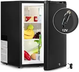 Produktbild: SMETA Kühlschrank 12V 230V, Camping Kühlschrank 12V 230V, Wohnwagen Kühlschrank, 53L, Absorber Kühlschrank mit Schloss für Camping, Wohnmobil, Auto, LKW, Büro, Wohnheim, Lautlos, Schwarz