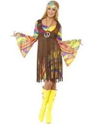 Produktbild: Smiffys 60er Schicke Lady, mit Kleid, gedruckter Weste und Stirnband