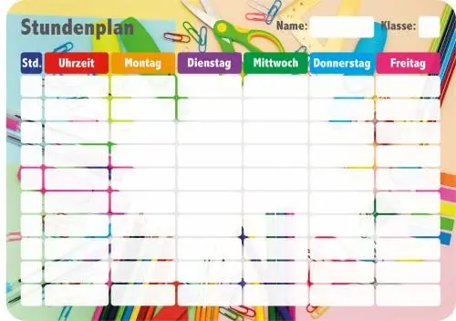 Produktbild: SMILEYBOARD Abwischbarer Magnet-Stundenplan – Bunte Magnettafel für Schule, Kinder & Jugendliche
