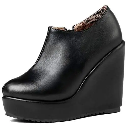 Produktbild: Smilice Damen Fashion Plateau Pumps mit Keilabsatz (Schwarz, 41 EU)