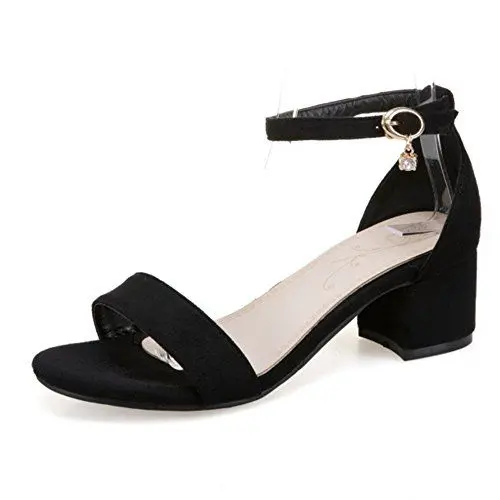 Produktbild: Smilice Damen Gemütlich Sandalen mit Blockabsatz Open Toe Schuhe Sommer(Schwarz,34)