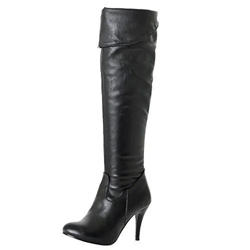 Produktbild: Smilice Damen Knie Hoch Stiefel mit Hohem Absatz Langschaft Stiefel