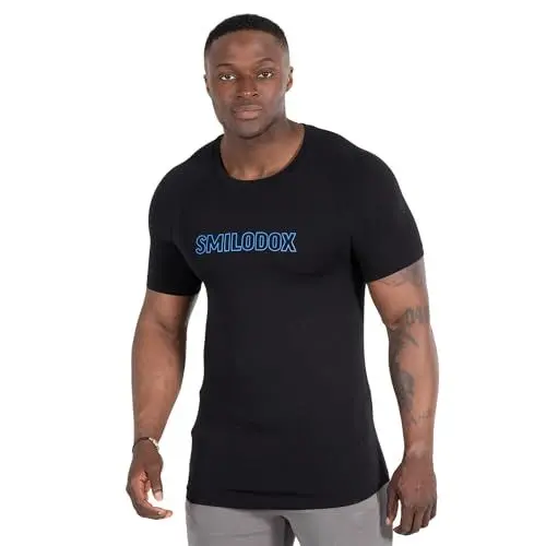Produktbild: SMILODOX Herren T-Shirt Slim Fit Timmy - Fitness & Gym T-Shirt mit Raglan Schnitt, Perfekter Stoff für den Sommer, Sport Streetwear & Casual, Atmungsaktiv, Schnell Trocknend & Modisch