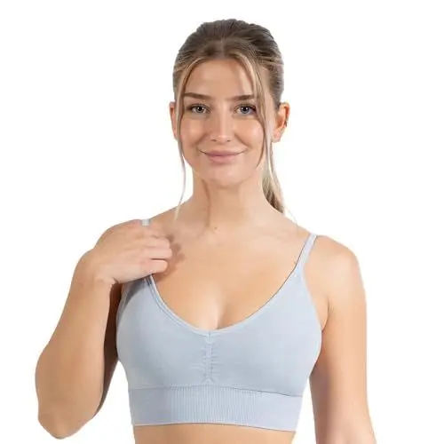 Produktbild: SMILODOX Sport BH Damen - Batik Acid Vera Scrunch - Shaped Fit, Blickdicht Push Up BH, V-Ausschnitt BH ohne Bügel, herausnehmbare Cups, verstellbare Träger Bustier, Yoga, Fitness & Training