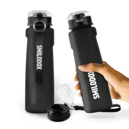 Produktbild: SMILODOX Trinkflasche 1 Liter - Sport Wasserflache, Fitness, Gym, Training - Wasserflasche für Unterwegs - Hochwertige Marken Sportflasche, Color:Schwarz
