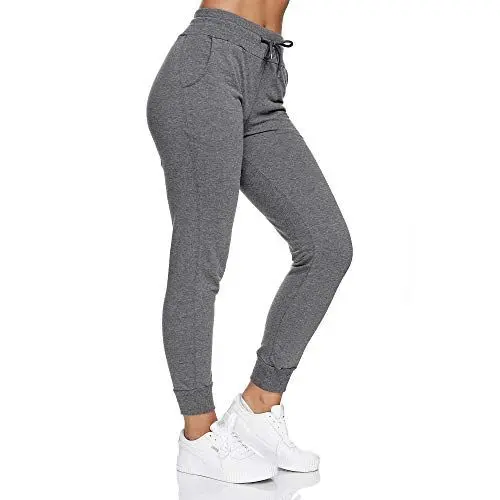 Produktbild: Smith & Solo Jogginghose Damen – Sporthose Frauen Baumwolle| Sweatpants Slim Fit Freizeithose Lang | Trainingshose Fitness High Waist – Jogger Laufhosen Modern Anthrazit/XS
