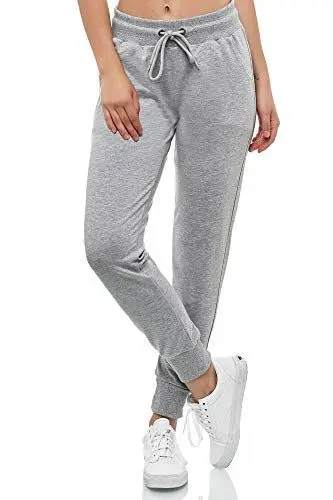 Produktbild: Smith & Solo Women's Jogging Bottoms - Sports Trousers Women Cotton | Sweatpants Slim Fit Casual Trousers Long | Training Trousers Fitness High Waist - Jogger Running Trousers Modern - Grey - X-Large