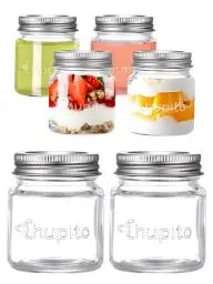 Produktbild: Smiths Mason Jars Glas Chupitos 6 Pack x 2oz oder 60ml pro Shot Gläser mit Deckel Ideal Kräuter und Gewürze Lagerung, Einmachgläser, Hochzeitsgeschenke und ideal für die auf dem Sprung suaces