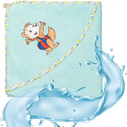 Produktbild: Smithy Kapuzenhandtuch Baby | Bobo Siebenschläfer | Kapuzenbadetuch für Neugeborene | 0+ Monaten bis 5 Jahre | Junge und Mädchen (80 x 80 cm)