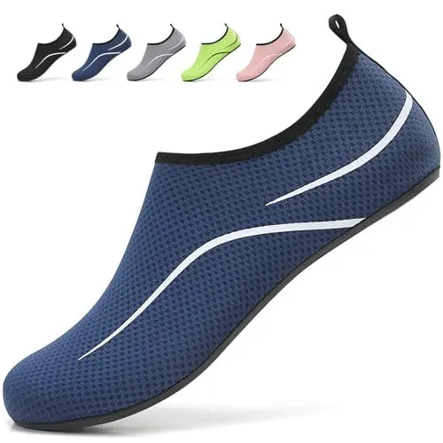 Produktbild: SMITWORLD Badeschuhe Herren Strandschuhe Wasserschuhe für Herren Damen Outdoor, Leicht Schnell Trocknend Schwimmschuhe für Schwimmen Tauchen (Dunkelblau, 42 EU)