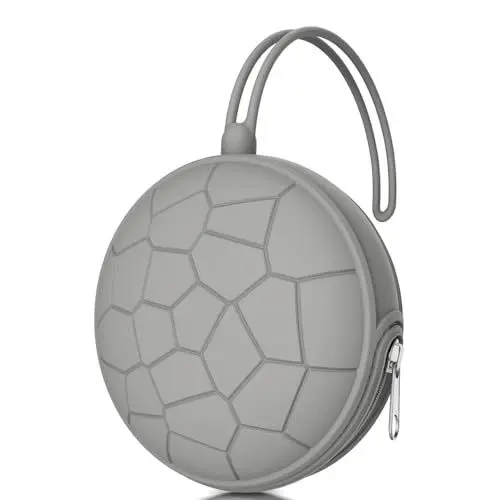 Produktbild: Silikon Schnullerbox Mädchen Junge,BPA-Freiem Silikon Schnullerhalter Aufbewahrung für 2 Schnuller,Wasserdicht Schnullerhalter Schnullerbox für Wickelrucksack(Grau)
