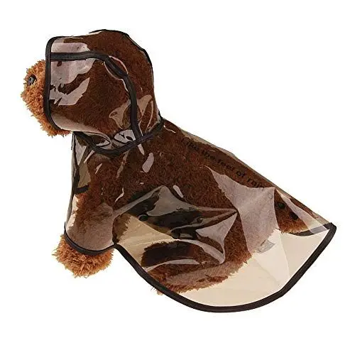 Produktbild: Smniao Haustier Regenmantel mit Kapuze Wasserdichter Durchsichtiger Hunde Regenjacke Regencape für Kleine Mittlere Hunde XS bis XL (M, Schwarz)