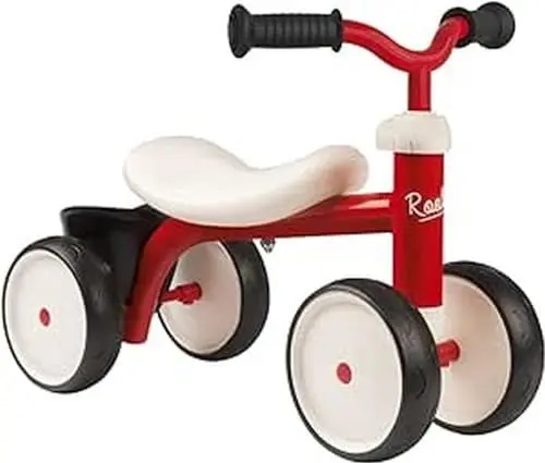 Produktbild: Smoby – Rookie Laufrad Rot – ideale Lauflernhilfe für Kinder ab 12 Monaten, Lauflernrad mit Spielzeug-Korb, Retro Design für Jungen und Mädchen