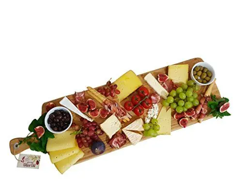 Produktbild: SmokeMax® XL Riesen Servierbrett (ca. 75x22x2cm), Schneidebrett, Designbrett aus natürlichen Bambusholz (100% mit natürlichen Ölivenöl geölt)