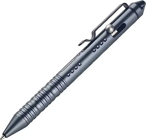 Produktbild: SMOOTHERPRO Kugelschreiber | Aluminium Bolt Action Pen | Edelstahlclip | für Büro Schule Business EDC (TP157) | Farbe Grau