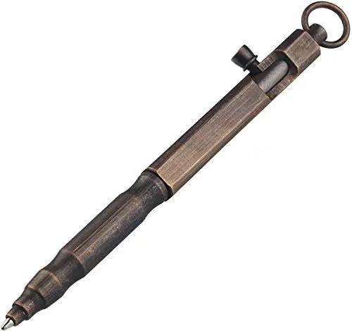 Produktbild: SMOOTHERPRO Massiver Messing Kugelschreiber Bolt Action Metall Stift für Büro Schule Business Farbe Bronze (BR631)