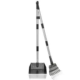 Produktbild: Snagle Paw Hundekotschaufel, 2 Stück Dog Pooper Scooper Hundekotschaufel und Harke Metall Rechen Kehrschaufel für große mittlere kleine Hunde mit Lange verstellbare Griff Rake Waste Removal