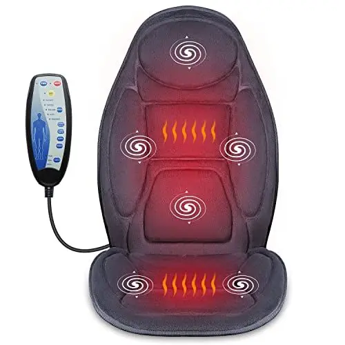Produktbild: Snailax Massagesitzauflage mit Wärmefunktion und Vibration, Rückenmassagegerät, Massageauflage, Massagematte zur Entspannung zuhause und im Büro, Geschenke für Männer Frauen Mama Papa