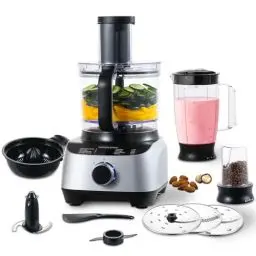 Produktbild: SNDOAS Küchenmaschine, 1300W Multifunktional Food Processor, 3,5 L Rührschüssel Teig Kneten, Küchenmaschine Zerkleinerer, 1,5 L Mixer, Mahlwerk, Zitruspresse, inkl. 11 Zubehörteilen