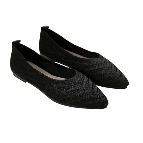 Produktbild: Sneaker Damen Blau Schwarze Schuhe Damen Elegant Gewebte, orthopädische, atmungsaktive, weiche Schuhe für Damen, zum Spazierengehen, Slip-On-Schuhe aus Barfusschuhe Damen Elegant Schuhe (Black, 41)