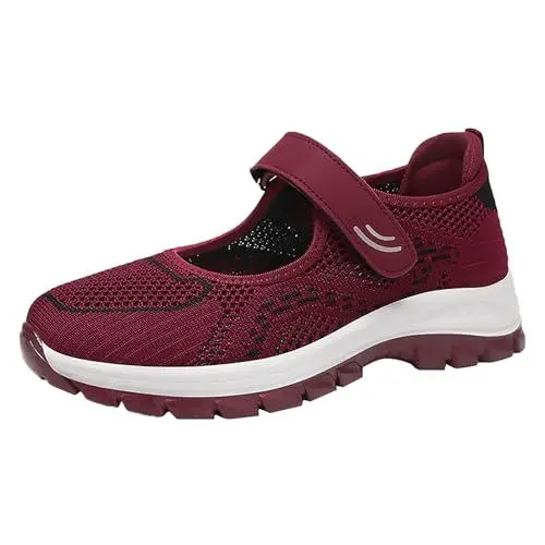 Produktbild: Sneaker Damen Schuhe Mesh Keilabsatz Tennisschuhe Mit Klettverschluss Leicht Gesundheit Straßenlaufschuhe Fitness Freizeit Orthopädische Sportschuhe rutschfest Plateau Walkingschuhe Turnschuhe
