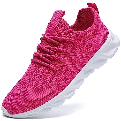 Produktbild: Sneaker Damen Sportschuhe Schuhe Turnschuhe Laufschuhe Tennisschuhe Fitnessschuhe Walkingschuhe Slip On Leichte Damenschuhe Rosa 42