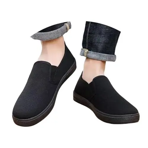 Produktbild: Sneaker Herren Klassische Freizeit Sportschuhe Segeltuch Segelschuhe Extra Weit Stoff Flachschuhe Weiche Sohle Skate Walkingschuhe Männer Outdoor Loafers Leichte Fashion Laufschuhe