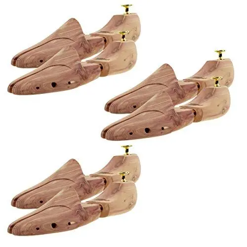 Produktbild: Sneakerprofi Schuhspanner aus Zedernholz Echtholz für Damen und Herren mit Doppelfeder Optimale Passform und Ventilation 3 Paar, Schuhspanner:42/43
