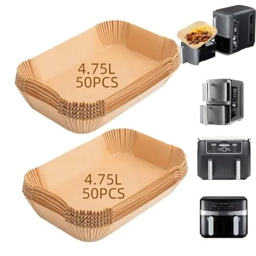 Produktbild: Snewvie 100PCS Ninja Double Stack XL 9.5L SL400EU Air Fryer Backpapier Liners,Ninja Double Stack XL Backpapier Liners Zubehör