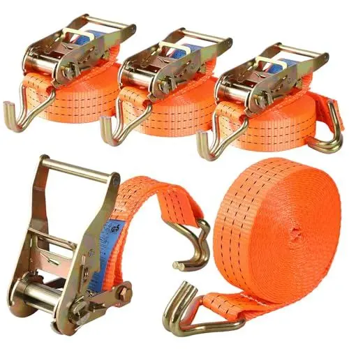 Produktbild: Snewvie 4 Stück Spanngurte mit Ratsche und Haken 2 teilig Ratschengurte 25mm 1000 daN 1t Zurrgurte wetterfest & robust,1000kg 4m