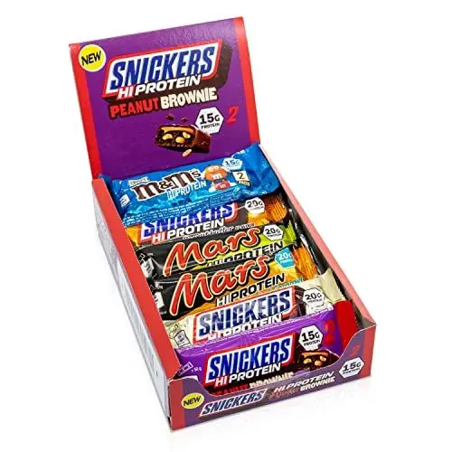 Produktbild: Snickers, Mars, M & M, Bounty, Milky Way Protein Bar Eiweiß Riegel Mix Box, 12 Riegel + GAMER SUPPS Traubenzucker (Best Of Mix, 12 Riegel) Geschenk für Sportler und Fitness