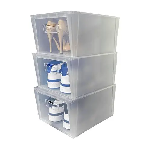Produktbild: Snips, Set 3 Schuhregal, Schuhorganizer, Platzsparende Schuhboxen 37 x 27.7 x 33 cm, Schuhschrank für den Kleiderschrank, Made in Italy.