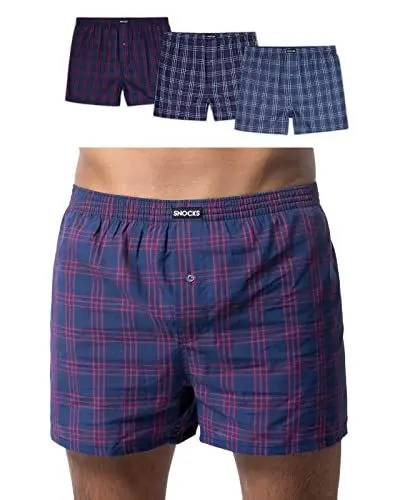 Produktbild: Snocks American Boxershorts Herren 3er-Pack aus Baumwolle - Gr. S-4XL - Weite Passform und lockerer Fit