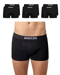 Produktbild: Snocks Boxershorts Herren aus Bio-Baumwolle (6er Pack) - Atmungsaktiv und Ideal für Sport und Alltag - Kein juckendes Etikett und komfortabler Bund - Unterhosen Herren - Gr.L, Farbe Schwarz