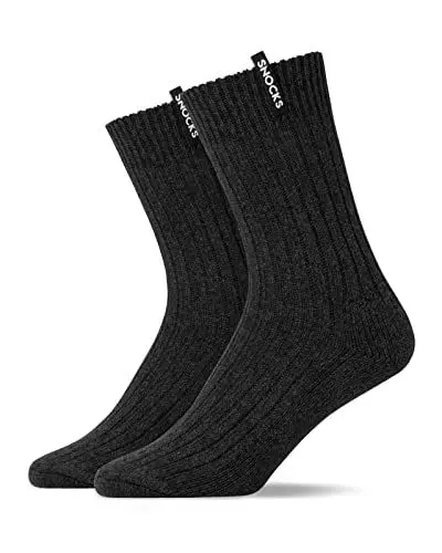 Produktbild: Snocks Wollsocken Herren 2x Wintersocken Herren 43-46 Grau Größe 43-46 Warme Dicke Socken aus Wolle Gerippte Strick Socken Kuschelsocken Thermosocken