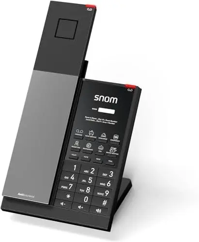 Produktbild: Snom HD351W DECT/WiFi Telefon - Schnurlos mit Antibakteriellem Gehäuse, Optische Rufanzeige, 5 Handgeräte, Freisprechen, Stummschaltung, Server in Deutschland