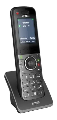 Produktbild: Snom M55 DECT Mobilteil mit Ladeschale, 2,4 Farbdisplay, Schnurlos, OTA Updates, Gürtel-Clip, Intuitiv, Zero-Touch via M500 DECT-Basis, 1500 mAh, 12h HD-Gesp