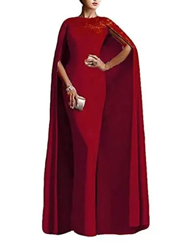 Produktbild: Snow Lotus Damen Spandex Lange Braut Mutter Kleid Spitze Umhang Abschlussball Abendkleid Gr. 40, tiefer