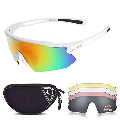 Produktbild: Snowledge Sportbrille Fahrradbrille Herren und Damen Radsportbrille Sonnenbrille Erwachsene Sport Radbrille Polarisiert Windschutz Brille Motorradbrille Rahmen TR90 UV400 Schutz