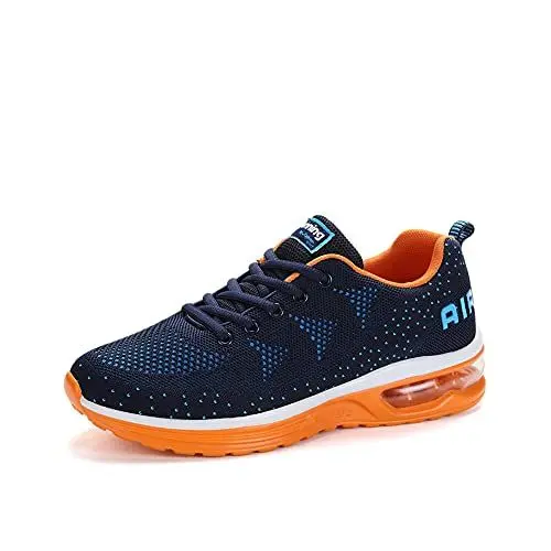 Produktbild: Sneaker Herren Damen Laufschuhe Sportschuhe Turnschuhe Joggingschuhe Freizeitschuhe Bequeme Fitness Running Schuhe Walkingschuhe Atmungsaktiv Straßenlaufschuhe Schwarz Weiß 835OrangeBlue-46