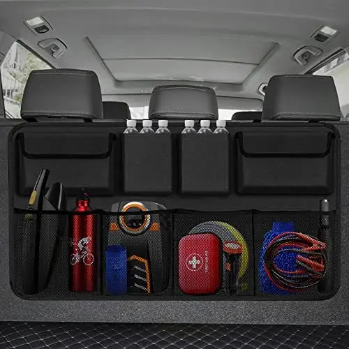 Produktbild: Snuopfy Auto Kofferraum Organizer, Mit 8 Großen Kofferraum Auto Aufbewahrungstasche, Zusammenklappbar Kofferraum Organizer, Kofferraum-Organizer für SUV, LKW, Van – Ihre Platzsparexperten Exper