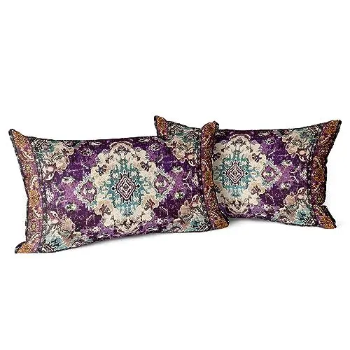 Produktbild: Snylcce 2er Set Boho Kissenbezüge Dekokissen 30 x 50 Samt Soft Kissenbezug Böhmischer Retro Ethno Dekorative Kissenhülle Zierkissenbezüge für Sofa Schlafzimmer Wohnzimmer Zuhause Dekoration Lila