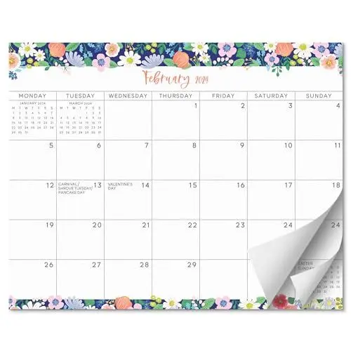 Produktbild: S&O Magnetischer Kühlschrankkalender mit Blumenmuster von Januar 2024 bis Juni 2025, abreißbarer Kühlschrankkalender zur Verfolgung von Ereignissen und Terminen, 18 Monate, magnetischer Kalender für